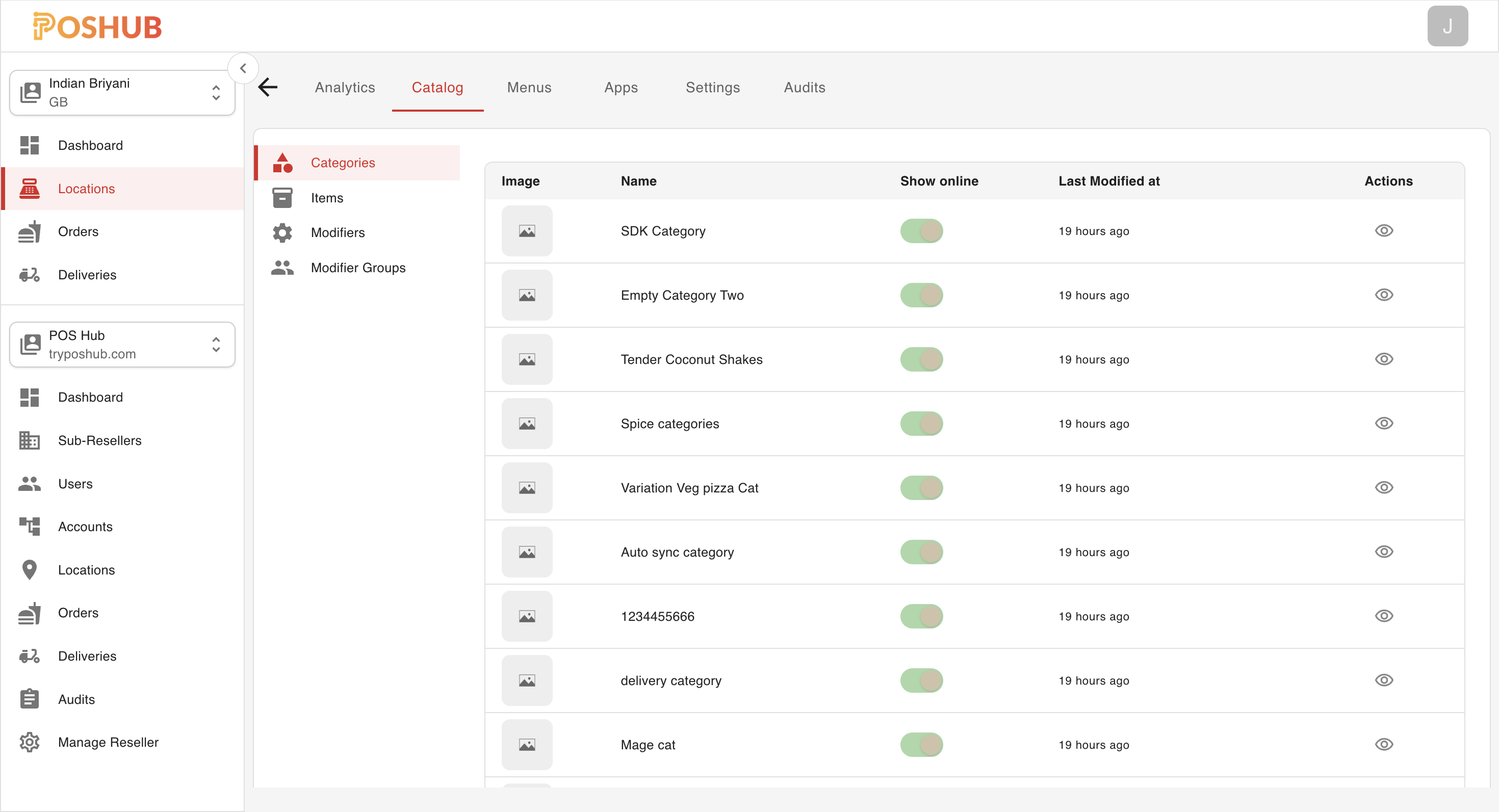 Catalog Tab View