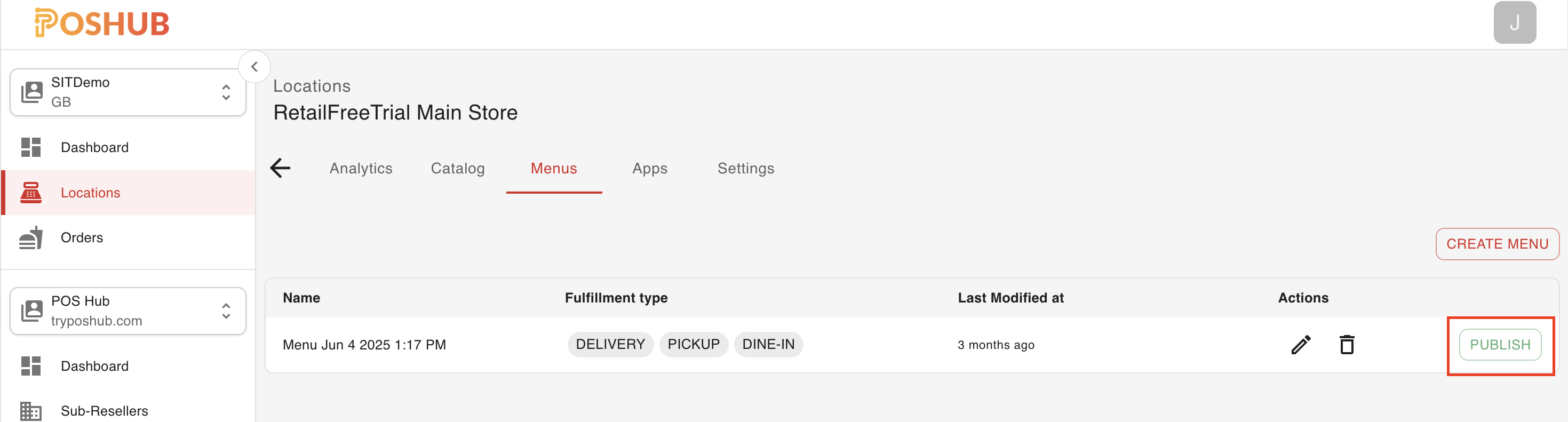 Publish Button